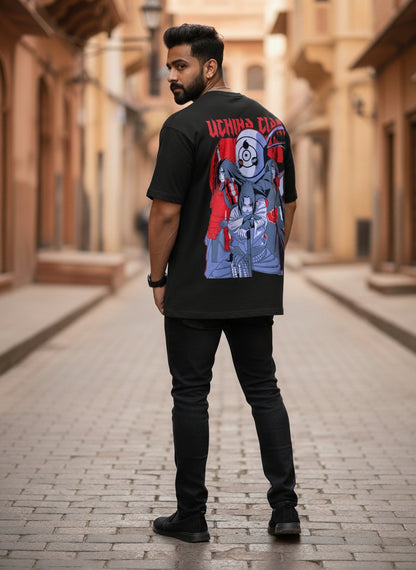 Uchiha Clan Oversized T-Shirt | WeebDesi Exclusive (240 GSM | 100% Cotton)