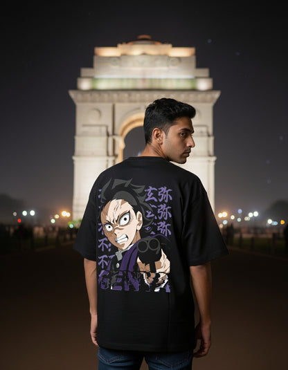Genya Shinazugawa Oversized Graphic Tee | Demon Slayer Edition