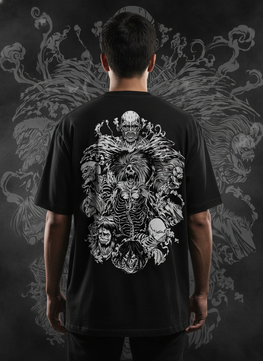 Attack on Titan – Nine Titans Graphic Tee (240 GSM | 100% Cotton)