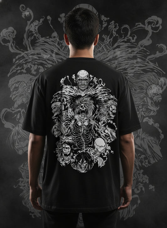 Attack on Titan – Nine Titans Graphic Tee (240 GSM | 100% Cotton)